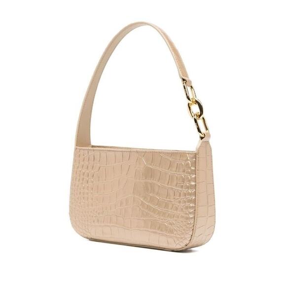 MCM Travia Shoulder Bag Gold Croco Embossed with 24K Gold Plated Logo NWT - Picture 3 of 13